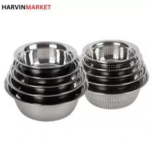 سرویس آبکش و لگن استیل 12تیکه یونیک (Unique) اصلی 36,32,28,24,20,16