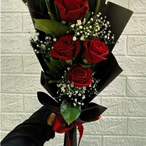 سفارش دسته گل رز هلندی قرمز