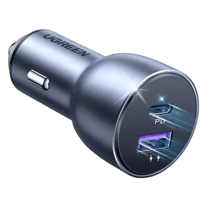 شارژر فندکی 36 وات و 50 وات با دو پورت USB-C و USB-A یوگرین مدل CD213