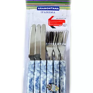 چاقو چنگال میوه خوری رنگ ابری اسمانی با کیفیت بسیار بالا ضد زنگ و ضد کثیف ماندن