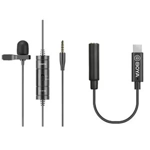 میکروفون یقه ای سیم دار بویا مدل Boya BY-M1S+BY-K4