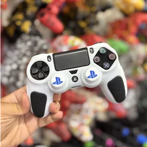 کاور دسته سیلیکونی Ps4 ضد ضربهدو عدد سر آنالوگ برجسته ( فول وایت sony)