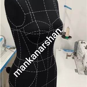 مانکن ماهی نیلوفری خطوطدار تاپلکس دار دکلته مولاژ (اورجینال آرشان شرکتی)سایز 40 🇹🇷
