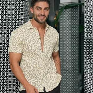 پیراهن اسپرت مردانه آستین کوتاه بوکله پارچه ترک با کیفیت