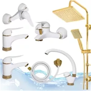 شیرآلات 7تکه دنیز سفید طلایی