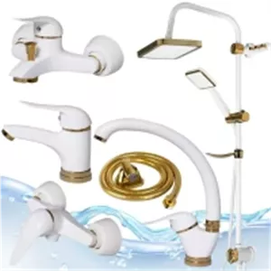 شیرآلات 6 تکه دنیز سفید طلایی