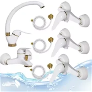 مجموعه 8تکه دنیز سفید طلایی