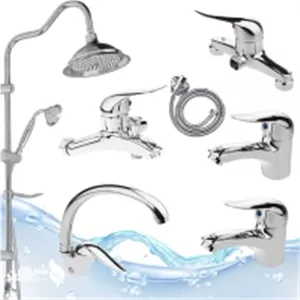 ست7عددی شیرآلات اهرمی مدل دنیز به همراه علم دوش حمام شیپوری