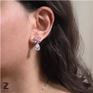 گوشواره پاپیون نگین دار کد ۱۰۷۳