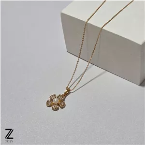 گردنبند گل نگین دار ژوپینگ کد ۱۰۳۹
