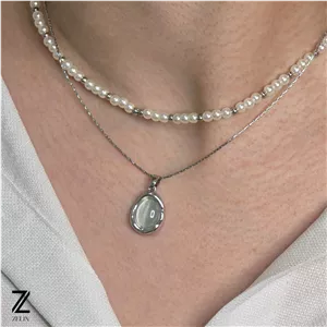 گردنبند استیل زنانه کد ۱۱۵۰