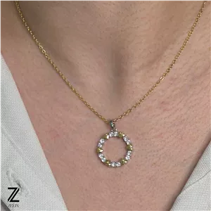 گردنبند قلب و نگین استیل زنانه کد ۱۱۳۳