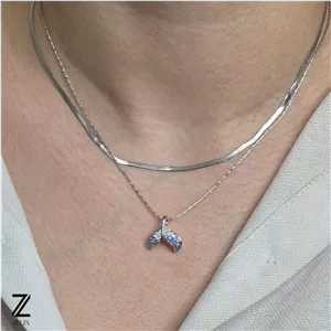 گردنبند دم وال استیل زنانه کد ۱۱۵۳