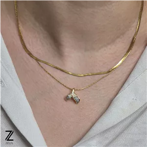 گردنبند دم وال استیل زنانه کد ۱۱۵۲
