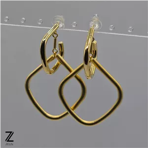 گوشواره آویز مربع مات و براق زنانه کد ۱۱۷۳
