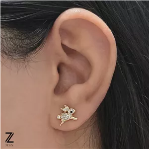 گوشواره میخی ژوپینگ طرح خرگوش کد ۱۲۰۶