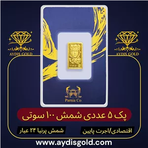 پک اقتصادی شمش پرنیا 100 سوتی | ۲۴ عیار (عیار ۹۹۵) | اجرت پایین 