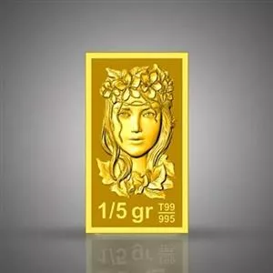 خرید و قیمت شمش طلای نقش برجسته پرنیا 1.500 گرمی مدل کارت فرکانسی 