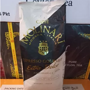 دانه قهوه مولیناری ۱۰۰ عربیکا مدل اکسترا دولچه 