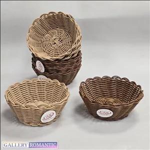 سبد سبزی-میوه-نان پلاستیکی بافت گرد خارجی قطر 14 کد 1502(پس کرایه)