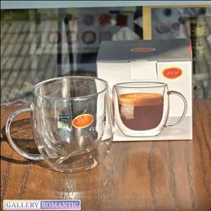 ماگ-فنجان دسته دار پیرکس دوجداره mew چین 300 میلی لیتر کد 03(پس کرایه)