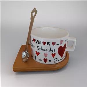 ماگ سرامیکی زیره بامبو قاشق مگنتی طرح قلب