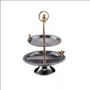 شیرینی خوری دوطبقه گرد گلدکیش مدل آنجل کد GK806108 (پس کرایه) 