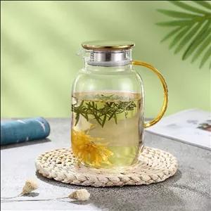 پارچ پیرکس مدل ساده برند Delisoga گنجایش 1.75 لیتر دسته طلایی