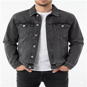 خرید کت جین مردانه زغالی روشن | استایل شیک و روزمره مناسب همه فصول کد 2001