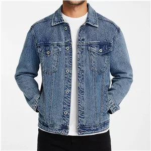 کت جین مردانه بدون زاپ | استایل شیک و مینیمال مناسب تمام فصول سال کد 2005