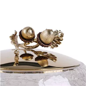 شکلات خوری - ظرف شیشه ای دردار C3 بلوط درب طلایی برند ریتون