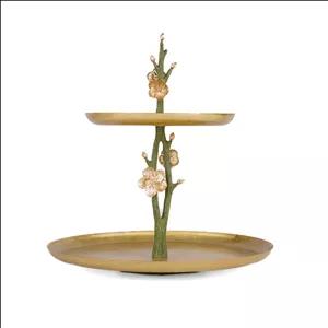 شیرینی خوری - دیس دو طبقه مارینا سایز بزرگ (لبه دار) برند ریتون 