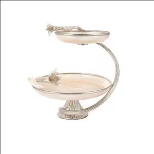 شیرینی خوری - دیس دو طبقه شیشه ای لیلیوم برند ریتون 