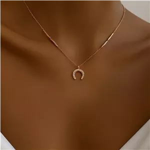 گردنبند طلایی نعل الماس ژوپینگ کد GA00022