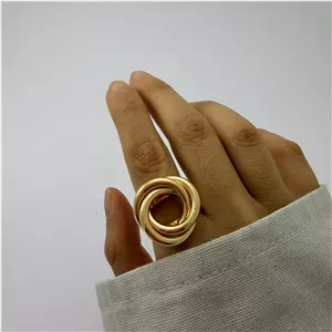 انگشتر طلایی آب کاری طلا فشن کد AN00069
