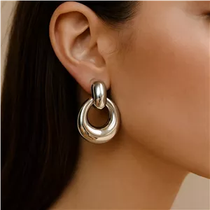 گوشواره پیوند نقره ای ژوپینگ کد SE