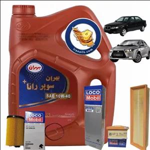 پکیج تعویض روغن دنا EF7 بهران سوپر رانا (10w40) 5 لیتری (طلایی)