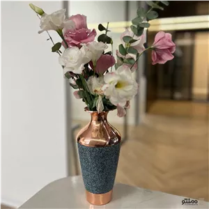 گلدان سلجوقی فیروزه‌کوبی آقاجانی ارتفاع ۲۵ سانتی‌متر