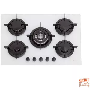 اجاق گاز رومیزی شیشه‌ای کندی ۵ شعله مدل CVG 75 SQPB