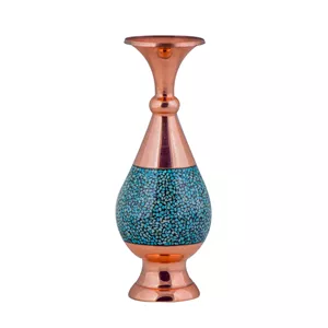 گلدان فیروزه‌کوبی آقاجانی طرح صراحی ارتفاع 20 سانتی‌متر کد F012