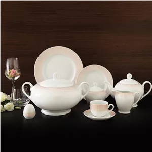 سرویس غذاخوری چینی زرین ایران 102 پارچه مدل ایتالیا طرح مریدین رزگلد درجه یک