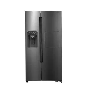 یخچال فریزر ساید بای ساید لئوکو هومباردار مدل Ice Max 3F رنگ استیل روشن