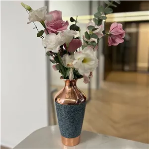 گلدان فیروزه‌کوبی آقاجانی مدل سلجوقی سایز 25