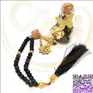 گیفت تسبیح 33دانه مروارید پلاستیکی مشکی کد18