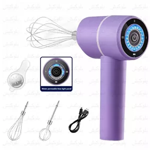 همزن شارژی بی‌سیم ۲ سر آشپزخانه بنفش | Wireless Hand Mixer بلوکیش