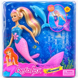 عروسک پری دریایی Defa Lucy مدل Mermaid به همراه دلفین، مناسب کودکان