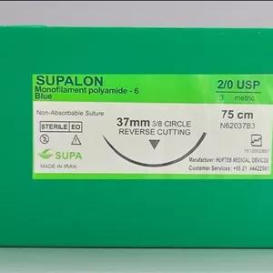 نخ جراحی سوپا نایلون 2/0 (2.0) کات سوزن 37 (بسته 36 عددی)