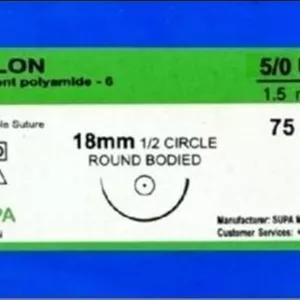 نخ جراحی سوپا نایلون 5/0 (5.0) راند سوزن 18 (بسته 36 عددی)