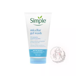 ژل شستشوی صورت Water Boost Micellar سیمپل مدل 9% hydration water boost حجم 150میل اصل انگلستان