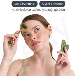 ست ماساژ صورت یشیم رولر و قلب گوا شا - مجموعه ممتاز با سنگ طبیعی